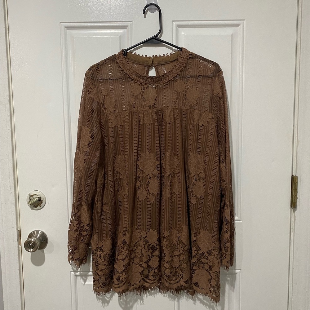 Light-brown Women’s Lace Top